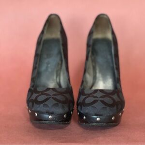 Coach Black Patterned Women's Heels